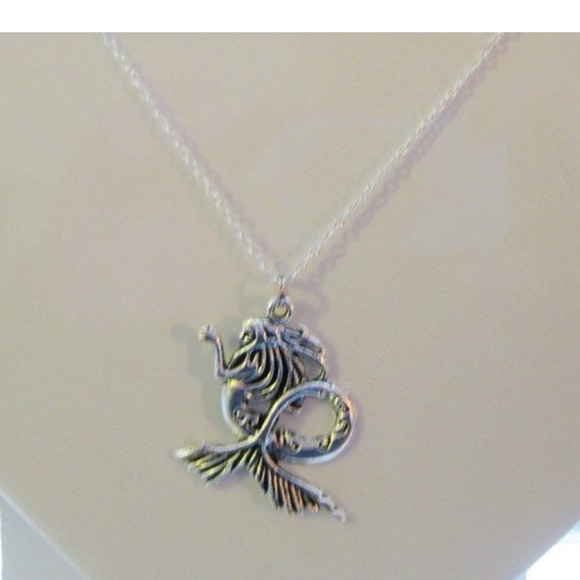Silverplate mermaid necklace, handmade - Picture 2 of 4